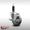 Service Caster 3.5'' SS Gray Poly Swivel 1'' Expanding Stem Caster with Brake SCC-SSEX20S3514-PPUB-TLB-1 - alternate 2